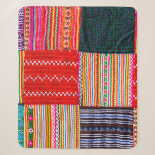Cobertor Sherpa uma colcha de retalhos no estilo multi-color asiá
