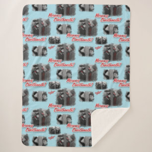 Cobertor Sherpa Uma história de Natal   Padrão de Feliz de Chwimut