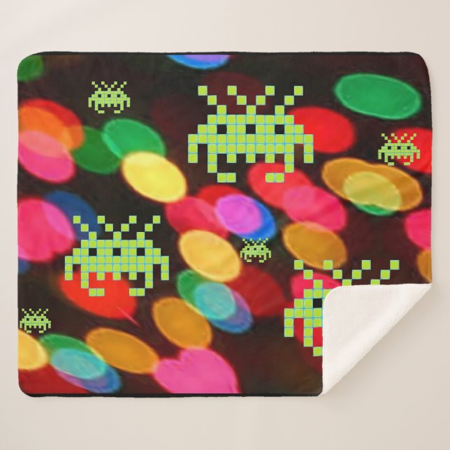 Cobertor Sherpa Uma Invasão Secreta do Pixelverse (Frente (Horizontal))
