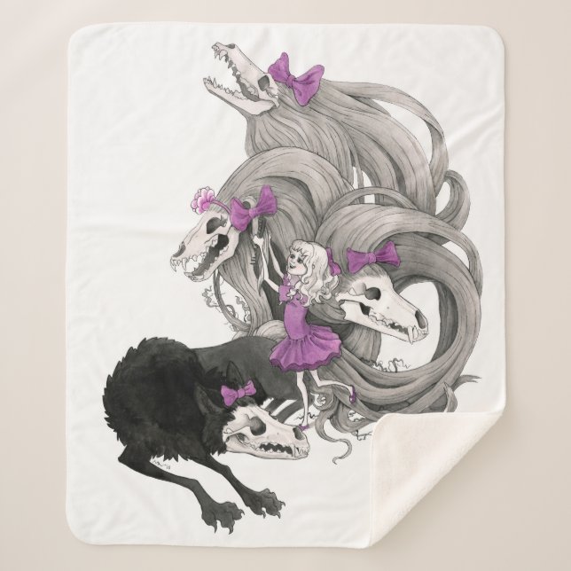 Cobertor Sherpa Uma menina gótico e sua obscuridade: GLAM (Frente)