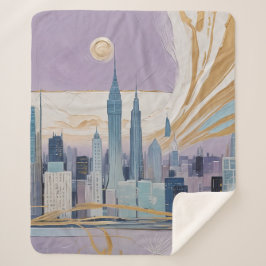 Cobertor Sherpa Uma Paisagem Urbana Lunar
