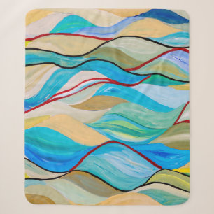 Cobertor Sherpa Uma pintura de abstrato com formas semelhantes a o