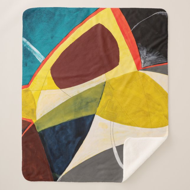 Cobertor Sherpa Uma pintura de aquarela Abstrato modernista. (Frente)