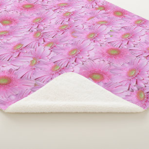 Cobertor Sherpa Uma Sinfonia de Gerberas Rosa,