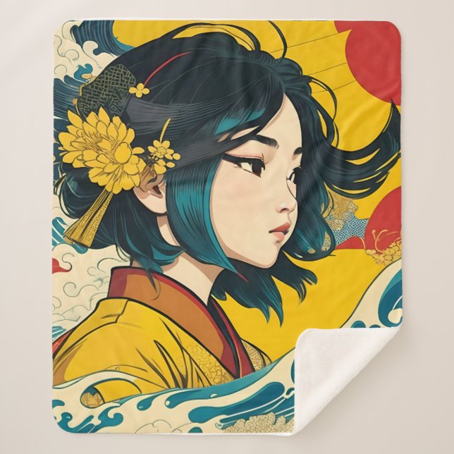 Cobertor Sherpa Uma vietnamita no Sangue do Cheio (Frente)