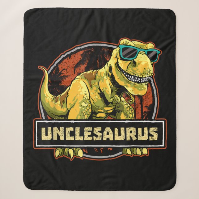 Cobertor Sherpa Unclesaurus T rex Tio Saurus Dinossaur (Frente)