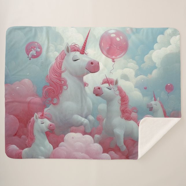 Cobertor Sherpa Unicorn Encantado Dreamscape (Frente (Horizontal))