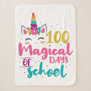 Cobertor Sherpa Unicórnio Fofo 100 Dias Mágicos De Escola