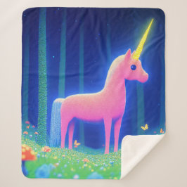 Cobertor Sherpa Unicórnio Rosa