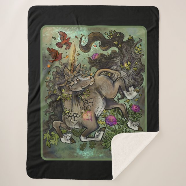 Cobertor Sherpa Unicórnio Selvagem (Frente)