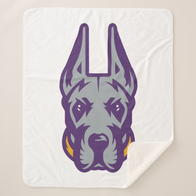 Cobertor Sherpa Universidade de Albany Great Dane Mascot Head (Frente)