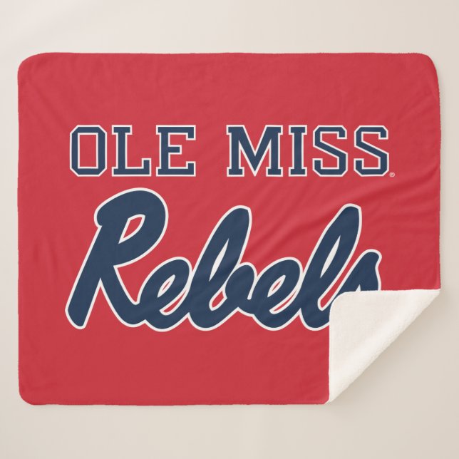 Cobertor Sherpa Universidade do Mississippi | Ole Miss Rebels (Frente (Horizontal))