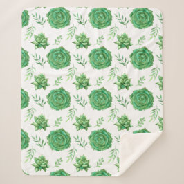 Cobertor Sherpa Uplifando Design de padrão verde