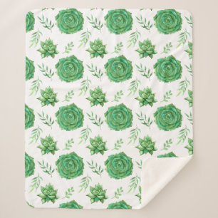 Cobertor Sherpa Uplifando Design de padrão verde