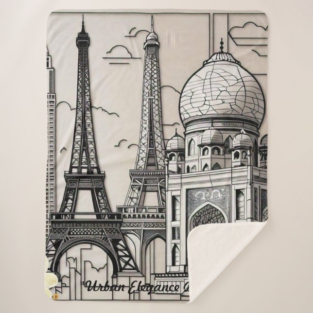 Cobertor Sherpa "Urban Beauty" (Frente)