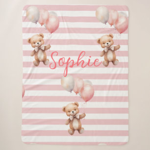 Cobertor Sherpa Urso Bonito de Rosa