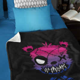 Cobertor Sherpa Urso Colorido da Bandeira do Orgulho Bissexual Gót