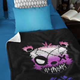 Cobertor Sherpa Urso Colorido da Bandeira do Orgulho Gênero-fluido