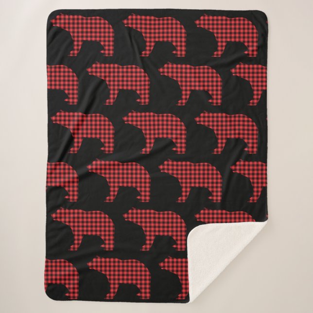 Cobertor Sherpa Urso de Xadrez Buffalo (Frente)