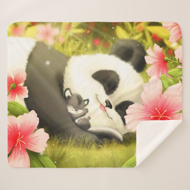 Cobertor Sherpa Urso Panda Bonito (Frente (Horizontal))