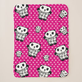Cobertor Sherpa Urso Panda Kawaii Moderno Rosa Feminino Bolinhas