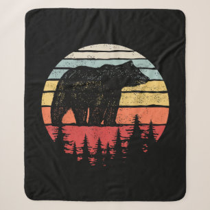 Cobertor Sherpa Urso Pardo Vintage Retro
