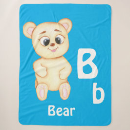 Cobertor Sherpa Urso personalizar ABC: Letra B - Adicione seu Nome