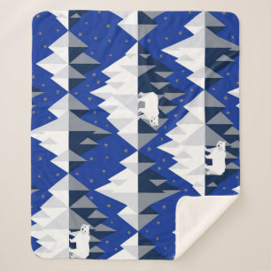 Cobertor Sherpa Urso Polar no Padrão Iceberg Sem Olhos.