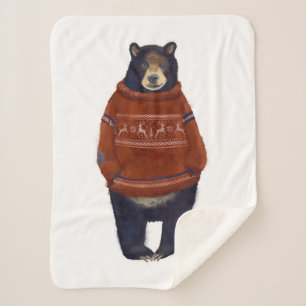 Cobertor Sherpa Urso vermelho da camisola da rena