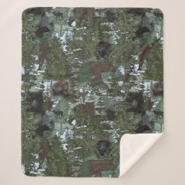Cobertor Sherpa Ursos nos Belos Bosques