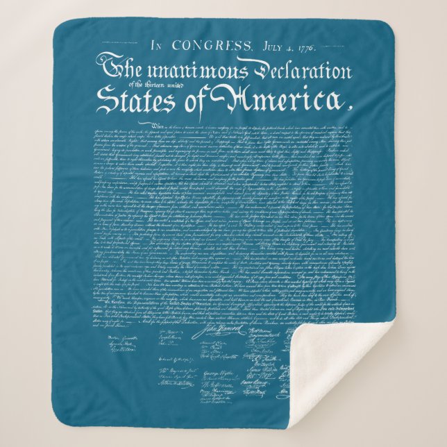 Cobertor Sherpa US Declaration of Independence (Frente)