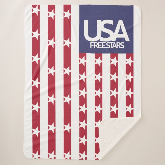 COBERTOR SHERPA USA/EEUU FREE STARS FLAG BY MASANSER PIXELAT (Frente)