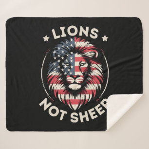 COBERTOR SHERPA USA FLAG , LIÕES NÃO OVINOS