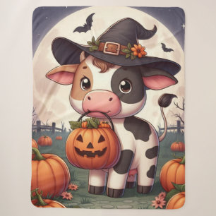 Cobertor Sherpa Vaca-bruxa-bruxa-do-Halloween