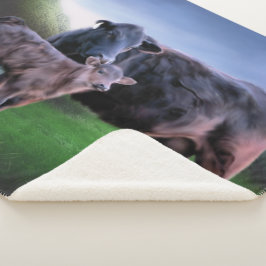Cobertor Sherpa Vaca e vitelo de Ângulo Negro
