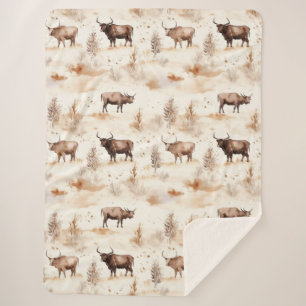 Cobertor Sherpa Vaca Highland do Sudoeste Ocidental
