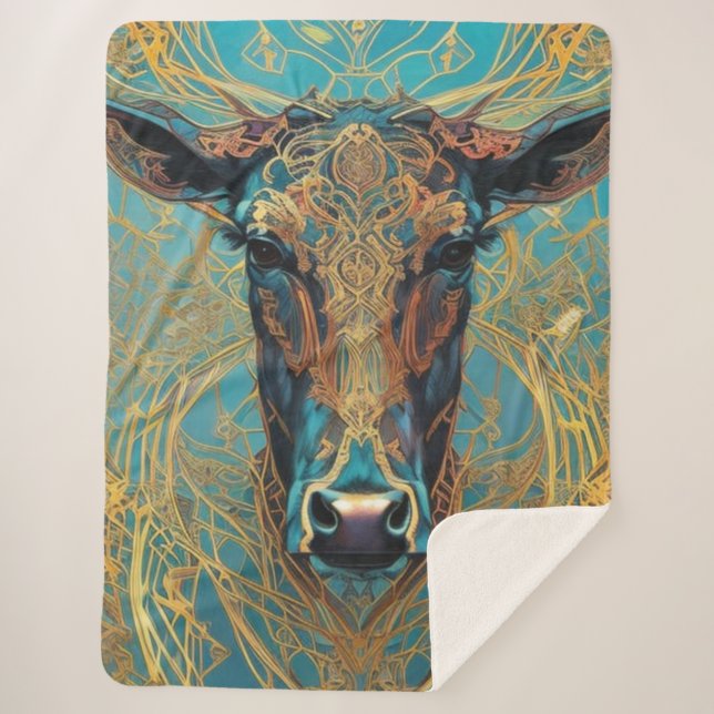 Cobertor Sherpa Vaca Moderna Sherpa Blanket (Frente)