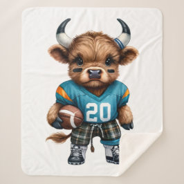 Cobertor Sherpa Vacas e Futebol das Highland