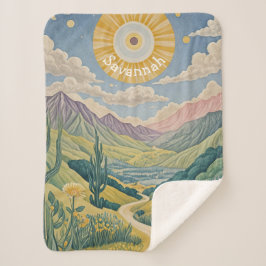 Cobertor Sherpa Vale do Tranquilo: Paisagem Pastel