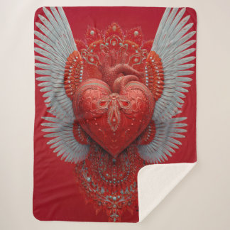 Cobertor Sherpa "Valentine Love Wings"