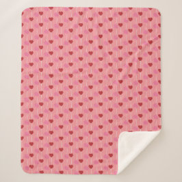 Cobertor Sherpa Valentines Candy Heart Sucker Lollipop Blanket