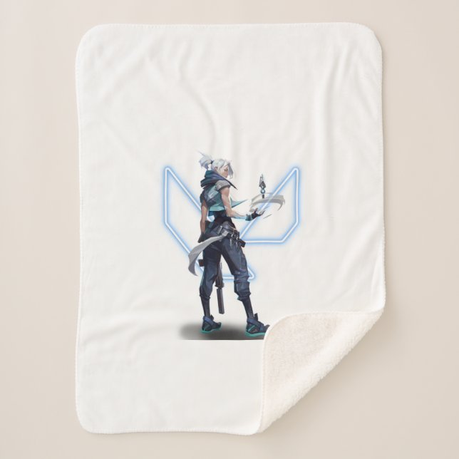 Cobertor Sherpa Valorant Jett (Frente)