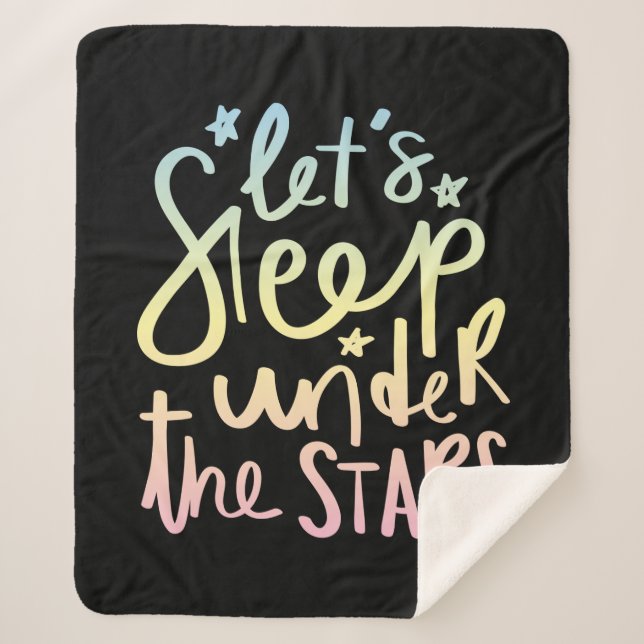 Cobertor Sherpa Vamos adormecendo debaixo das estrelas (Frente)