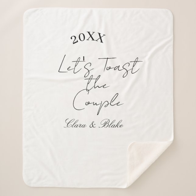 Cobertor Sherpa Vamos brindar ao noivado da festa de casamento do  (Frente)