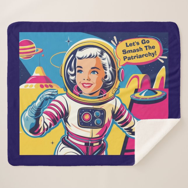 Cobertor Sherpa Vamos Vai Esmagar O Patriarcado Feminista (Frente (Horizontal))