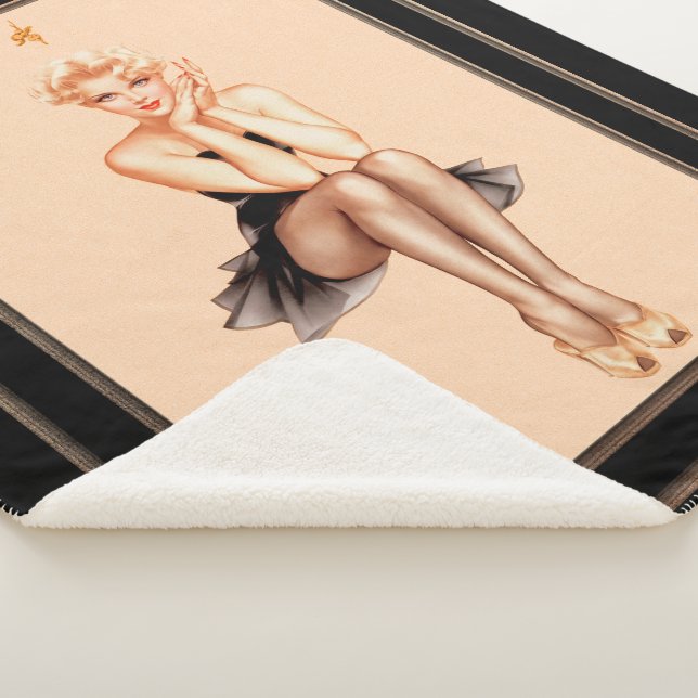 Cobertor Sherpa Varga Girl Cobrir Art de Alberto Vargas (3/4)