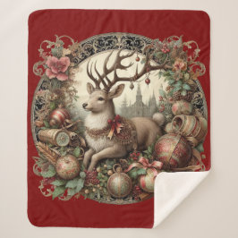 Cobertor Sherpa Veado com decoração