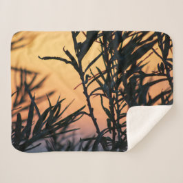 Cobertor Sherpa Vegetação ao pôr do sol