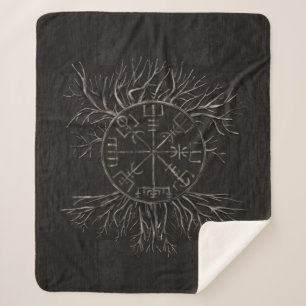 Cobertor Sherpa Vegvisir e árvore de vida Yggdrasil