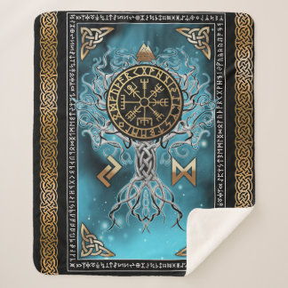Cobertor Sherpa Vegvisir Yggdrasil Viking Runa Nórdica